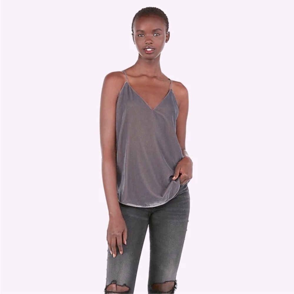 NWT Express Velvet Downtown Cami in Slate Sz. Medium